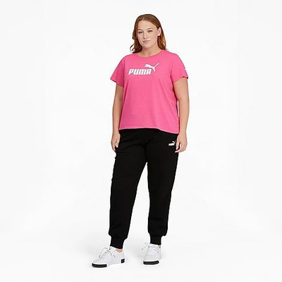 Shop Puma Women's Essentials Jogger Sweatpants (plus Size) In Cotton Black