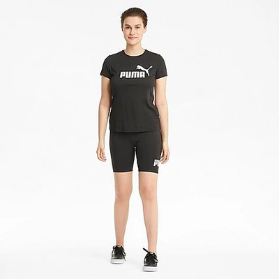 Shop Puma Women's Essentials Logo 7 Inch Bike Shorts In  Black