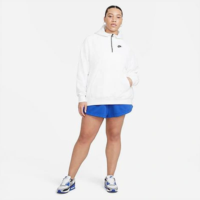 Shop Nike Women's Sportswear Essential French Terry Shorts (plus Size) In Game Royal/white