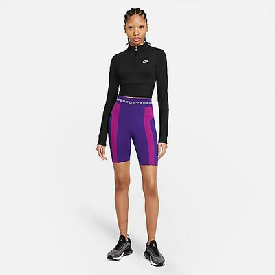 Shop Nike Women's Sportswear Street Bike Shorts In Court Purple/red Plum