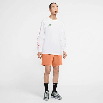 Shop Nike Men's Sportswear Tech Fleece Shorts In Orange Frost/black