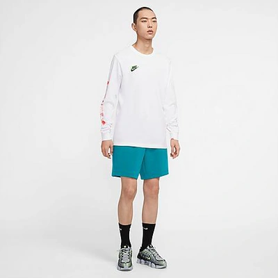 Shop Nike Men's Sportswear Tech Fleece Shorts In Aquamarine/turf Orange