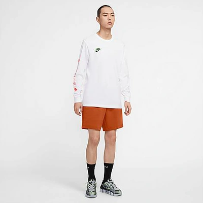 Shop Nike Men's Sportswear Tech Fleece Shorts In Campfire Orange/black