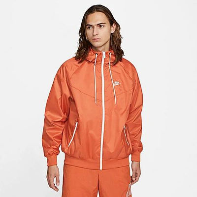 Shop Nike Men's Sportswear Windrunner Woven Hooded Jacket In Light Sienna/white