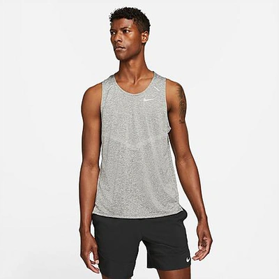 Shop Nike Men's Dri-fit Rise 365 Running Tank Top In Smoke Grey/smoke Grey/reflective Silver