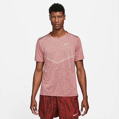 Shop Nike Men's Dri-fit Rise 365 Running T-shirt In Dark Cayenne/reflective Silver