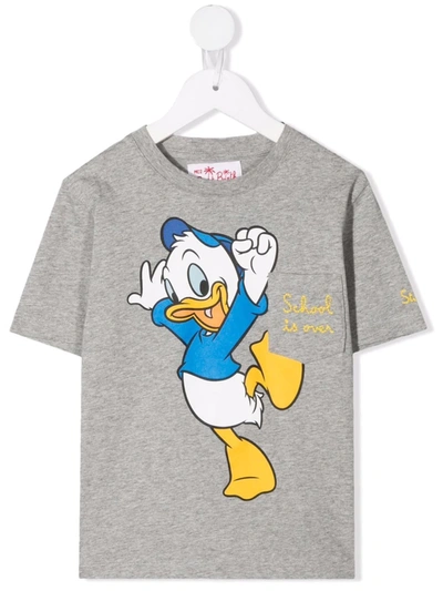 Shop Mc2 Saint Barth Donald Print T-shirt In 灰色