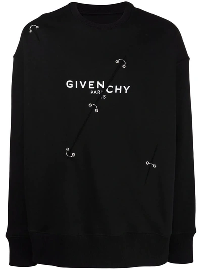 Shop Givenchy Logo-print Hardware-detail Sweatshirt In 黑色