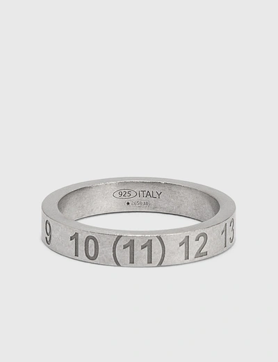 Maison Margiela Sterling Silver Number Large Band Ring In Silver
