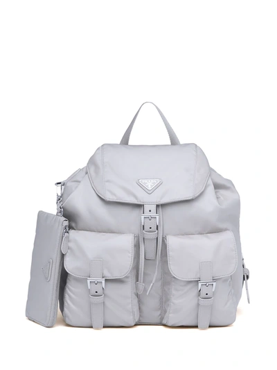 Shop Prada Medium Re-nylon Backpack In Blue