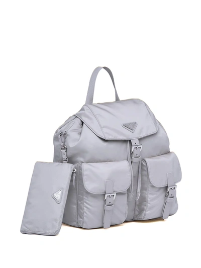 Shop Prada Medium Re-nylon Backpack In Blue