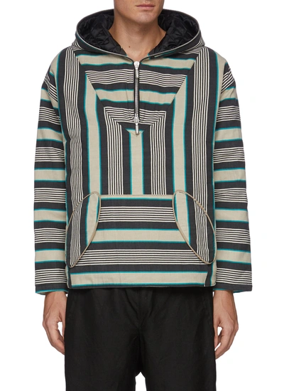 Shop Rhude Poncho Puff Half Zip Hoodie In Multi-colour