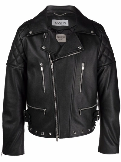 Shop Lanvin X Gallery Dept. Logo-patch Biker Jacket In Schwarz