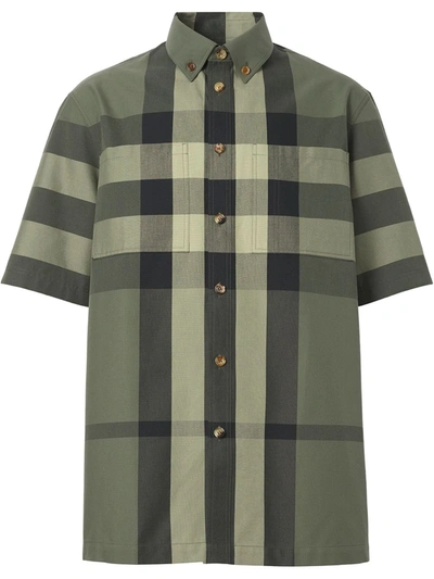 Shop Burberry Vintage Check Cotton Button-down Shirt In Grün