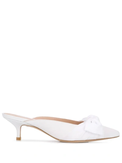 Stuart Weitzman Pointed Leather Mules In White | ModeSens