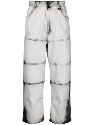 Shop Xander Zhou Light-wash Wide Leg Jeans In Weiss