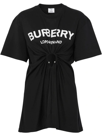 Shop Burberry Ring-detail T-shirt In Schwarz