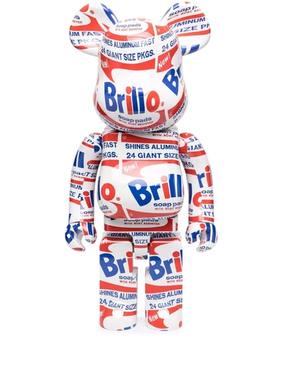 Shop Medicom Toy X Andy Warhol Brillo Be@rbrick Figure In White