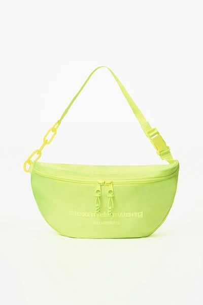 Shop Alexander Wang Primal Large Nylon Fanny Pack In Neon Celandine