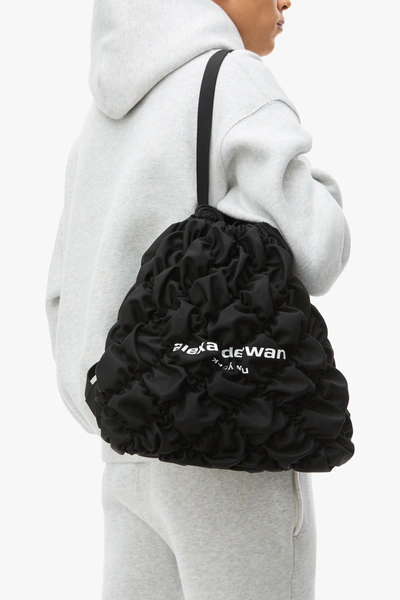 Shop Alexander Wang Rebound Ruched Nylon Backpack In Black