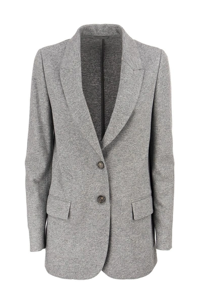 Shop Brunello Cucinelli Cashmere Blazer In Grey