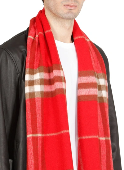 Shop Burberry Scarfs Red In Rosso