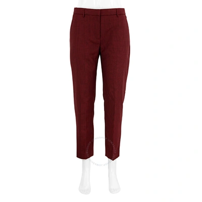 Shop Burberry Wiluna Cage Pattern Wool Trousers In Coral Red Check