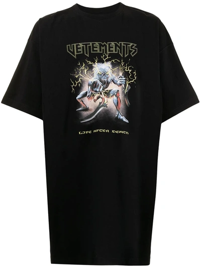Shop Vetements Life After Death Graphic T-shirt In Schwarz