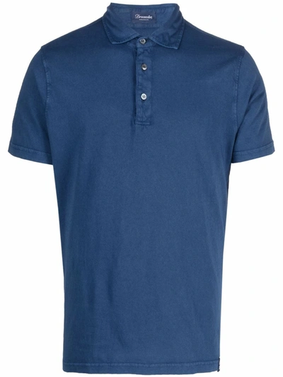 Shop Drumohr Solid-colour Polo Shirt In Blau