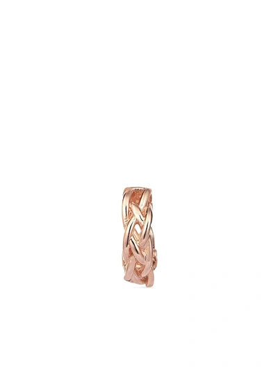 Shop Kismet By Milka 14kt Rose Gold Small Braided Hoop In Pink