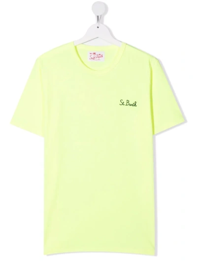 Shop Mc2 Saint Barth Teen Dover Cotton T-shirt In Yellow