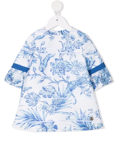 Shop Roberto Cavalli Junior Botanic-print T-shirt Dress In White