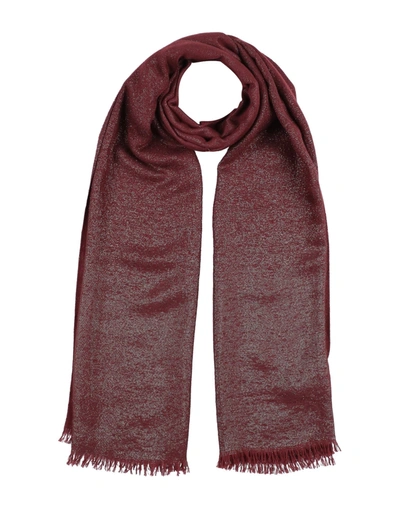 Shop Fabiana Filippi Woman Scarf Burgundy Size - Cashmere, Silk, Viscose, Metallic Fiber In Red
