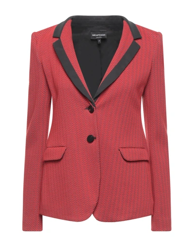 Emporio Armani Suit Jackets In Red | ModeSens