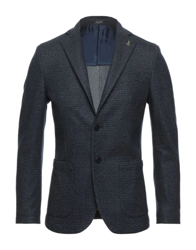 Paoloni Suit Jackets In Dark Blue