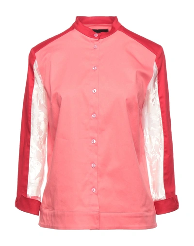 Shop Frankie Morello Shirts In Coral