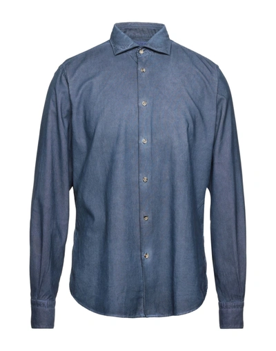 Shop Boglioli Shirts In Slate Blue