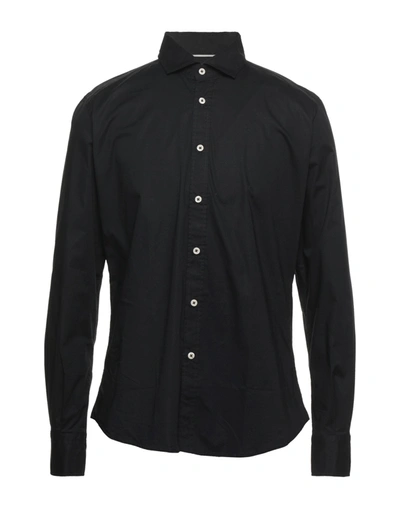 Shop Portofiori Man Shirt Black Size 16 ½ Cotton, Elastane