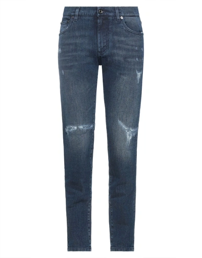 Shop Dolce & Gabbana Man Jeans Blue Size 42 Cotton, Elastane