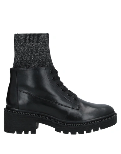 Shop Apepazza Woman Ankle Boots Black Size 6 Soft Leather, Textile Fibers