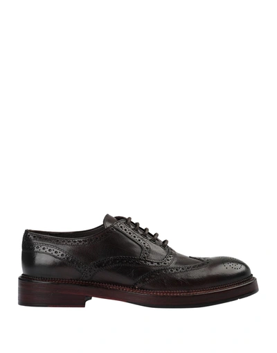 Shop Jp/david Lace-up Shoes In Dark Brown