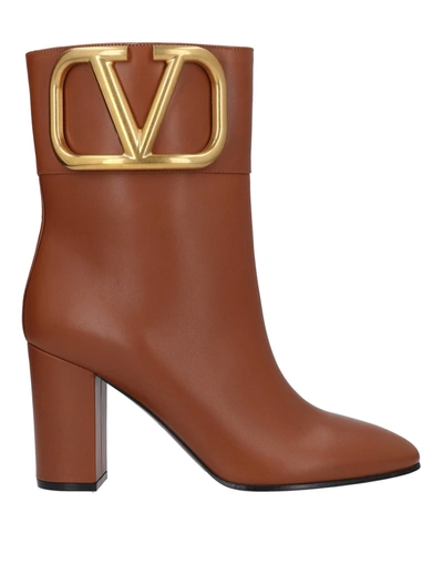 Shop Valentino Ankle Boots In Camel
