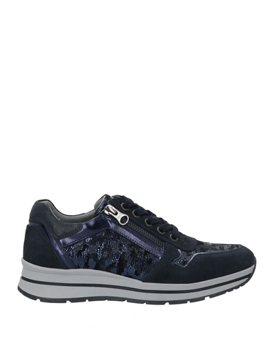 Shop Nero Giardini Sneakers In Dark Blue