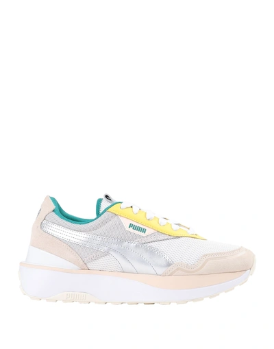 Shop Puma Cruise Rider Oq Wn's Woman Sneakers Ivory Size 7.5 Cowhide, Textile Fibers In White