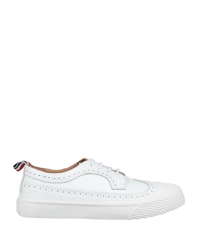 Shop Thom Browne Lace-up Shoes In White