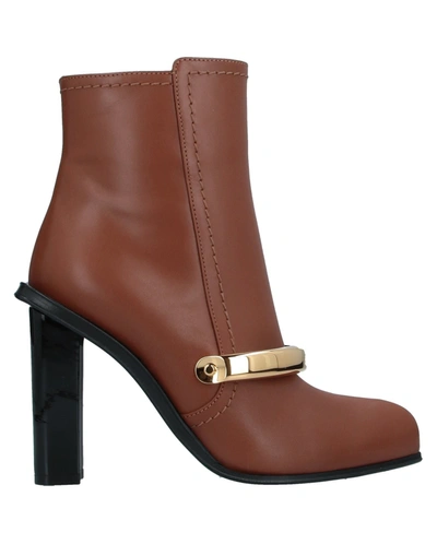 Shop Alexander Mcqueen Woman Ankle Boots Tan Size 10.5 Calfskin In Brown