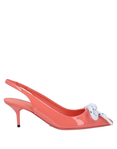 Shop Burberry Pumps In Coral