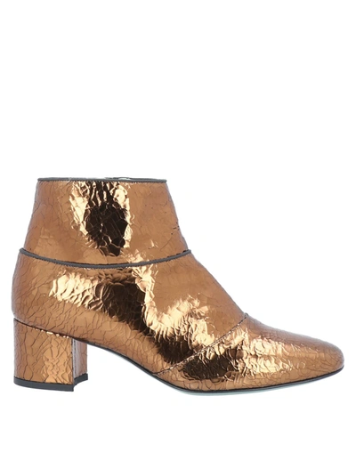 Shop Paola D'arcano Ankle Boots In Bronze