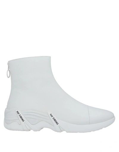 Shop Raf Simons Man Ankle Boots White Size 9 Soft Leather