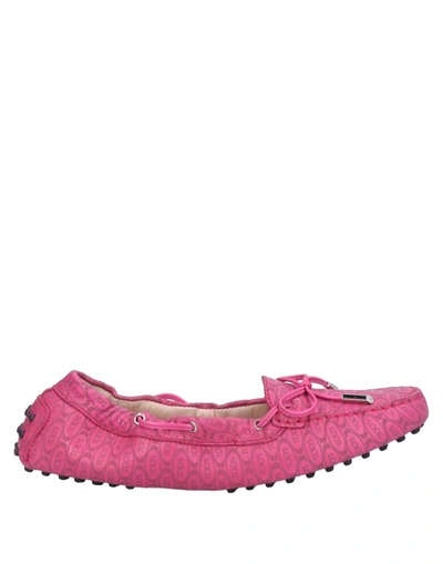 Shop Tod's Happy Moments By Alber Elbaz Woman Loafers Fuchsia Size 8 Soft Leather In Pink